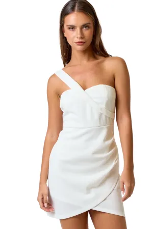 Apparel- Blue Blush One Shoulder Mini Bodycon Dress