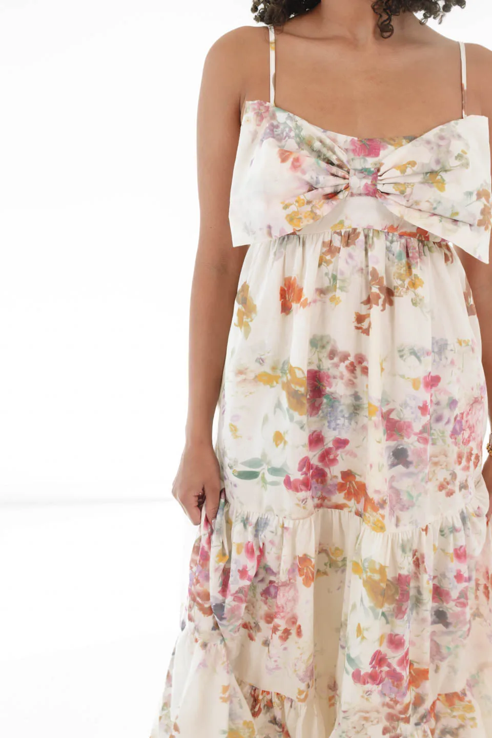 Beautiful Brunch Midi Dress - Cream/Multi