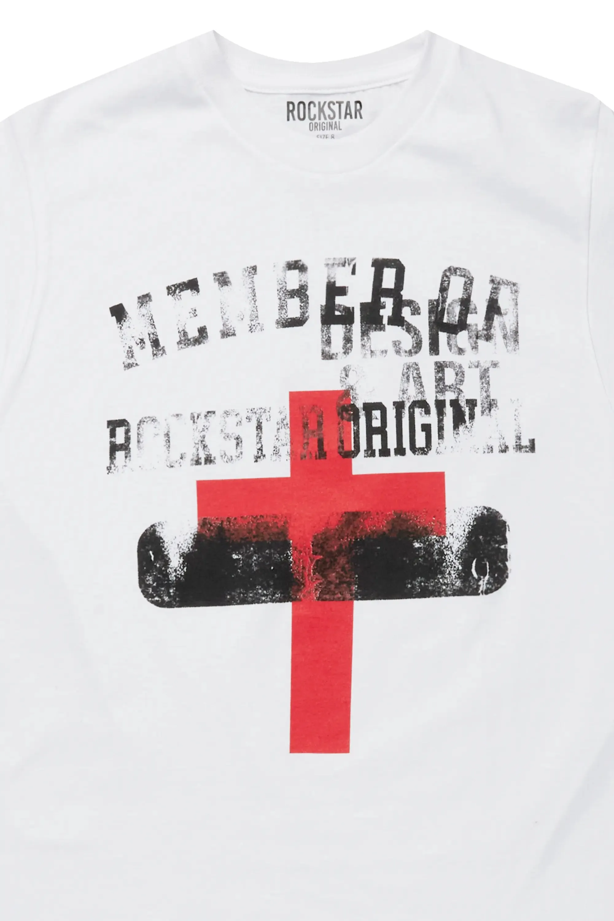 Boys Alaric White/Red Graphic T-Shirt