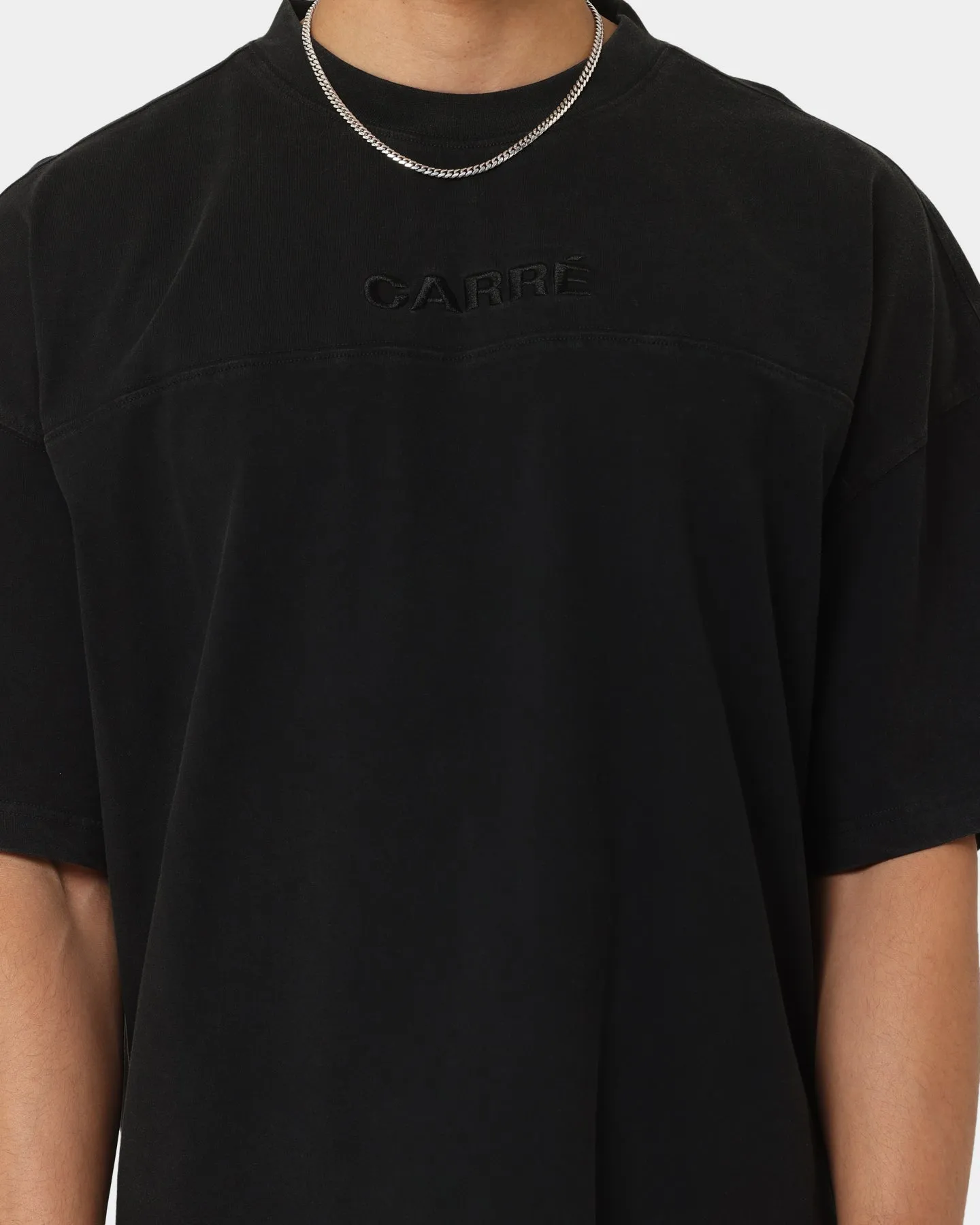 Carré Grid Iron Oversized T-Shirt Washed Black