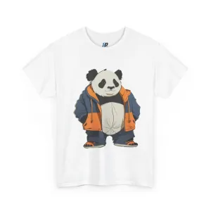 Cool Panda Unisex Heavy Cotton Tee – Trendy Streetwear Shirt for Animal Lovers