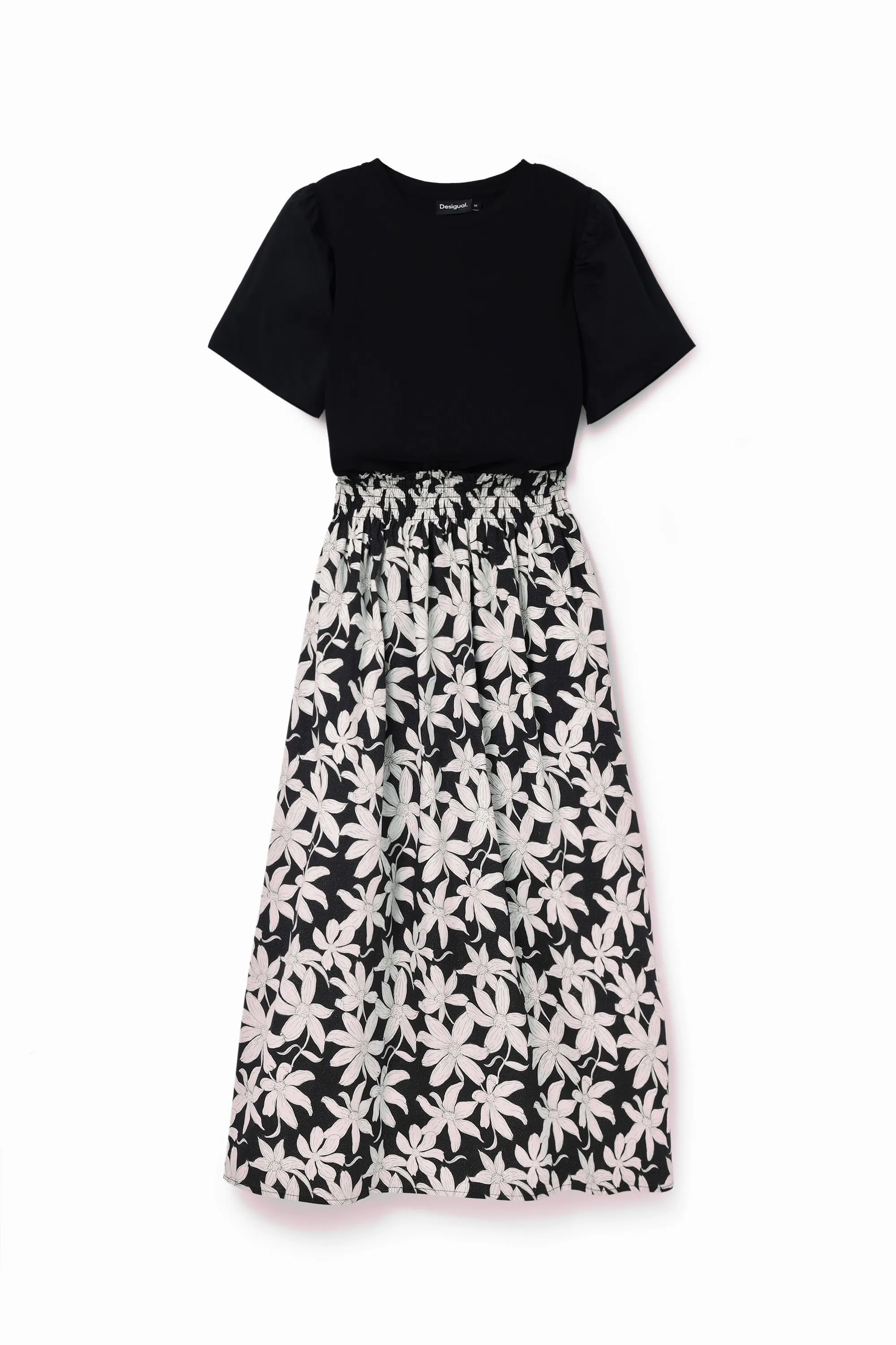 Desigual Marlon Top and Skirt Effect Floral Midi Dress 24SWVW40