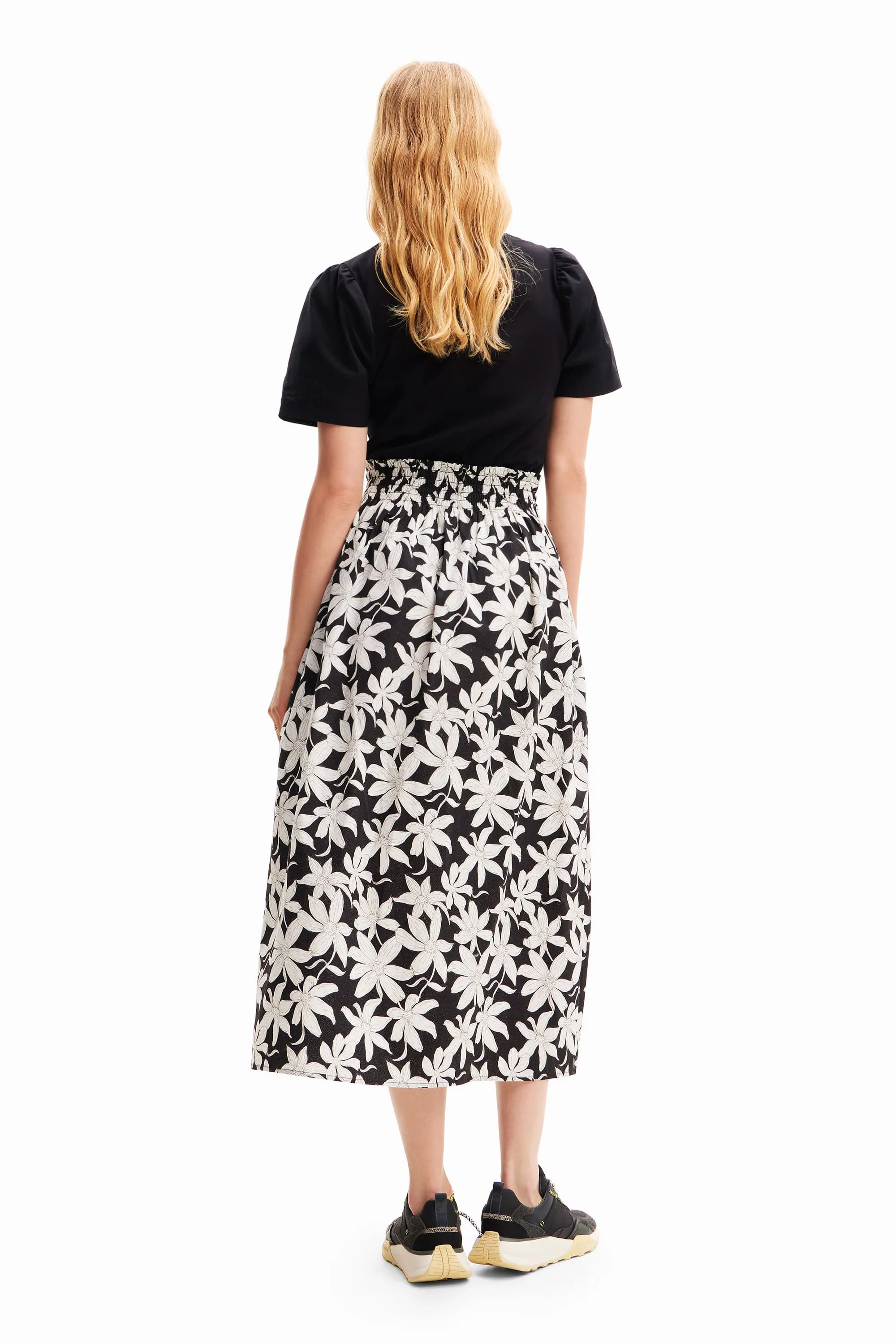 Desigual Marlon Top and Skirt Effect Floral Midi Dress 24SWVW40