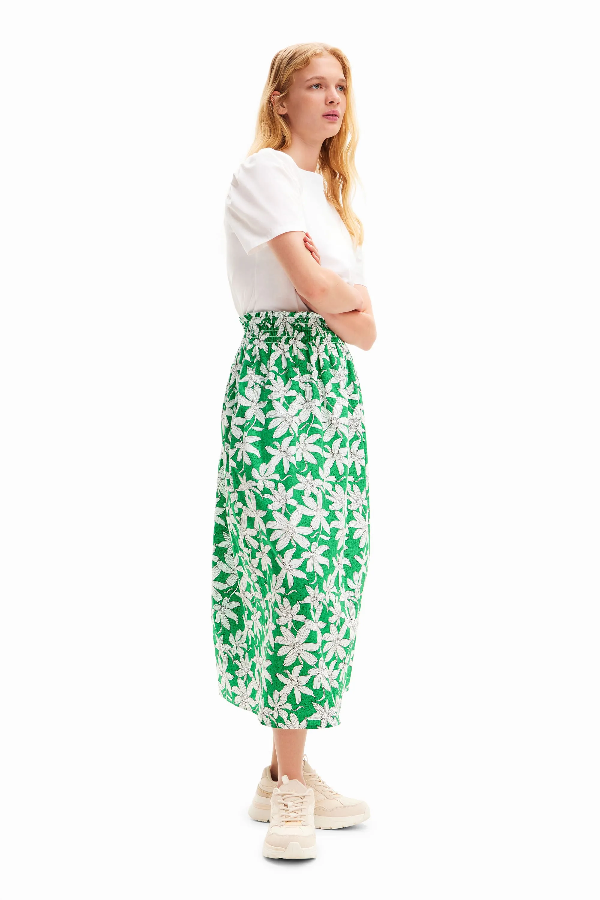 Desigual Marlon Top and Skirt Effect Floral Midi Dress 24SWVW40