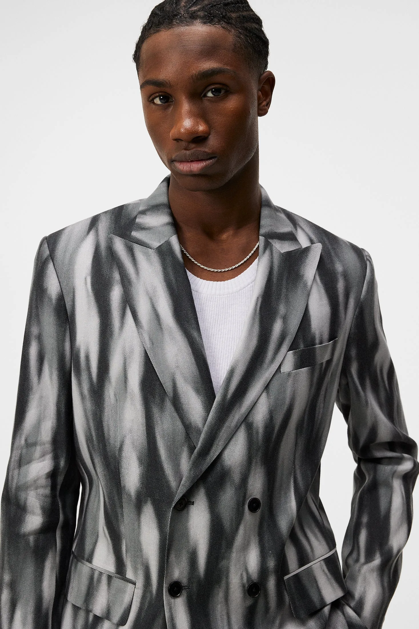 Dorian Printed Linen Mix / Black