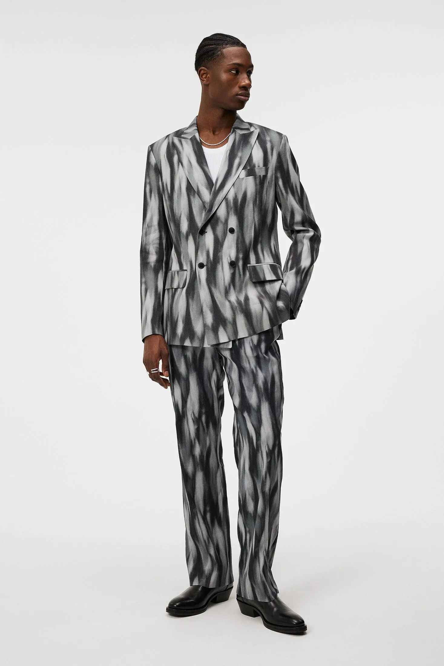 Dorian Printed Linen Mix / Black
