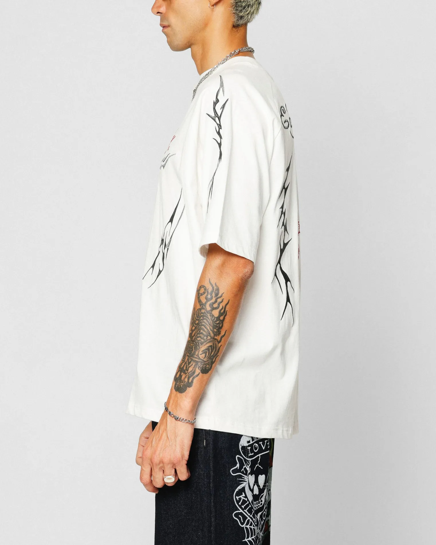 Ed Hardy Techno Oversized T-Shirt Vintage Wash