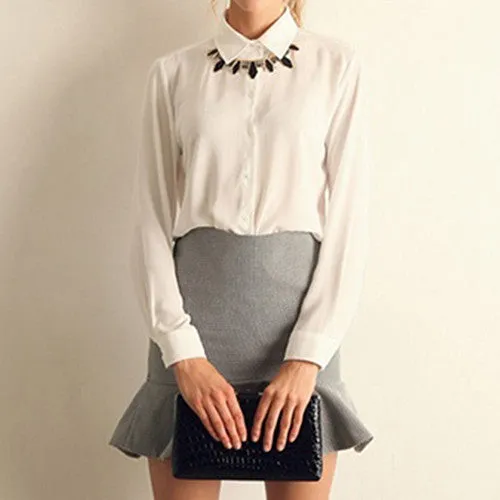 Elegant Formal Office Blouse/Top Slim Shirt for women