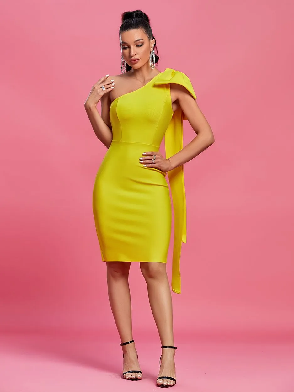 Elegant One-Shoulder Midi Dress