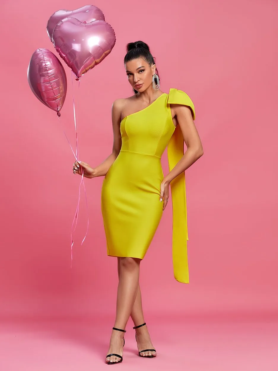 Elegant One-Shoulder Midi Dress