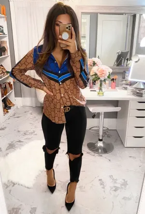 Gigi Elegant Work Long Sleeves Button Down Shirt