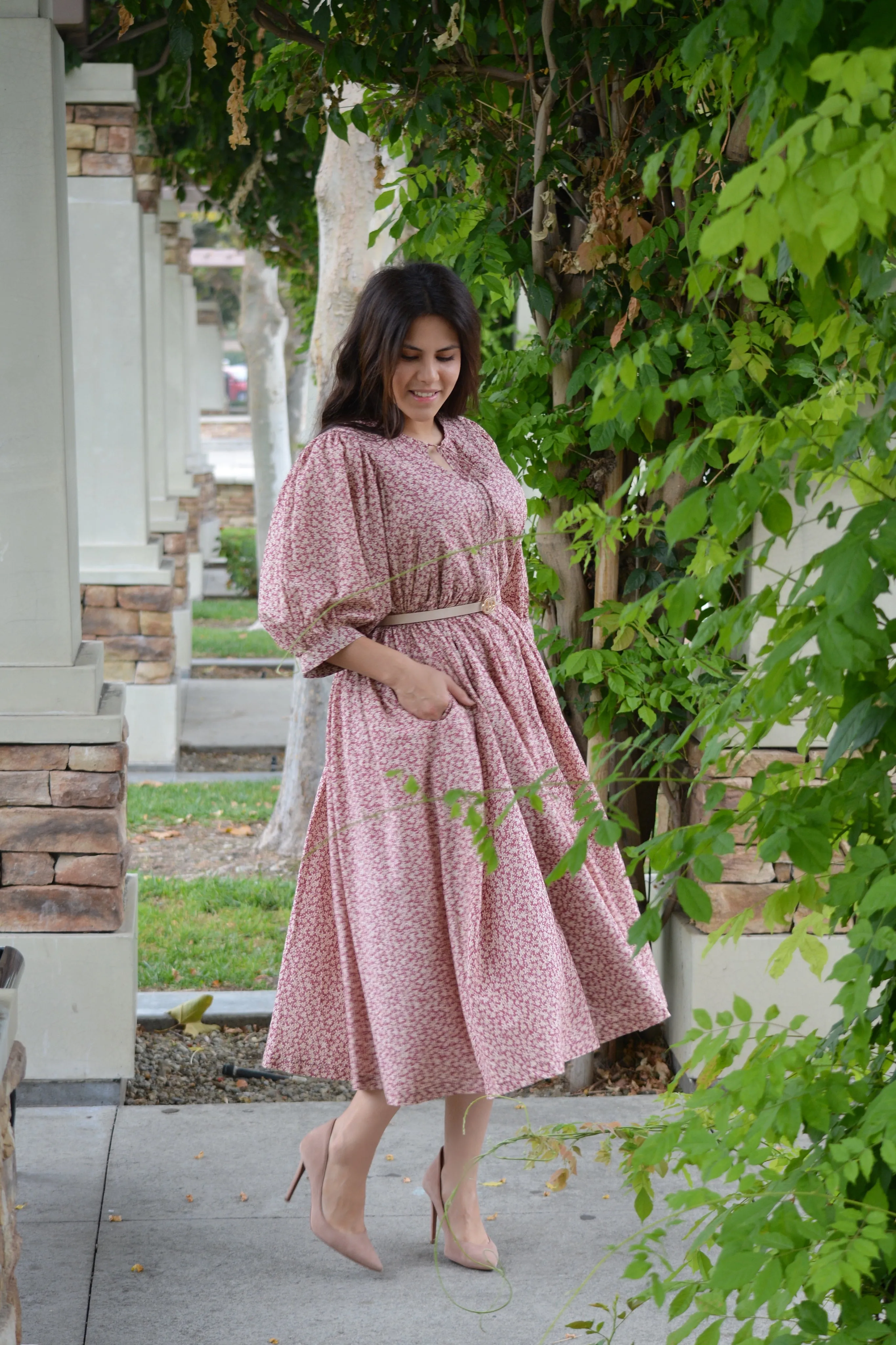 Harper Pink Floral Cotton Dress