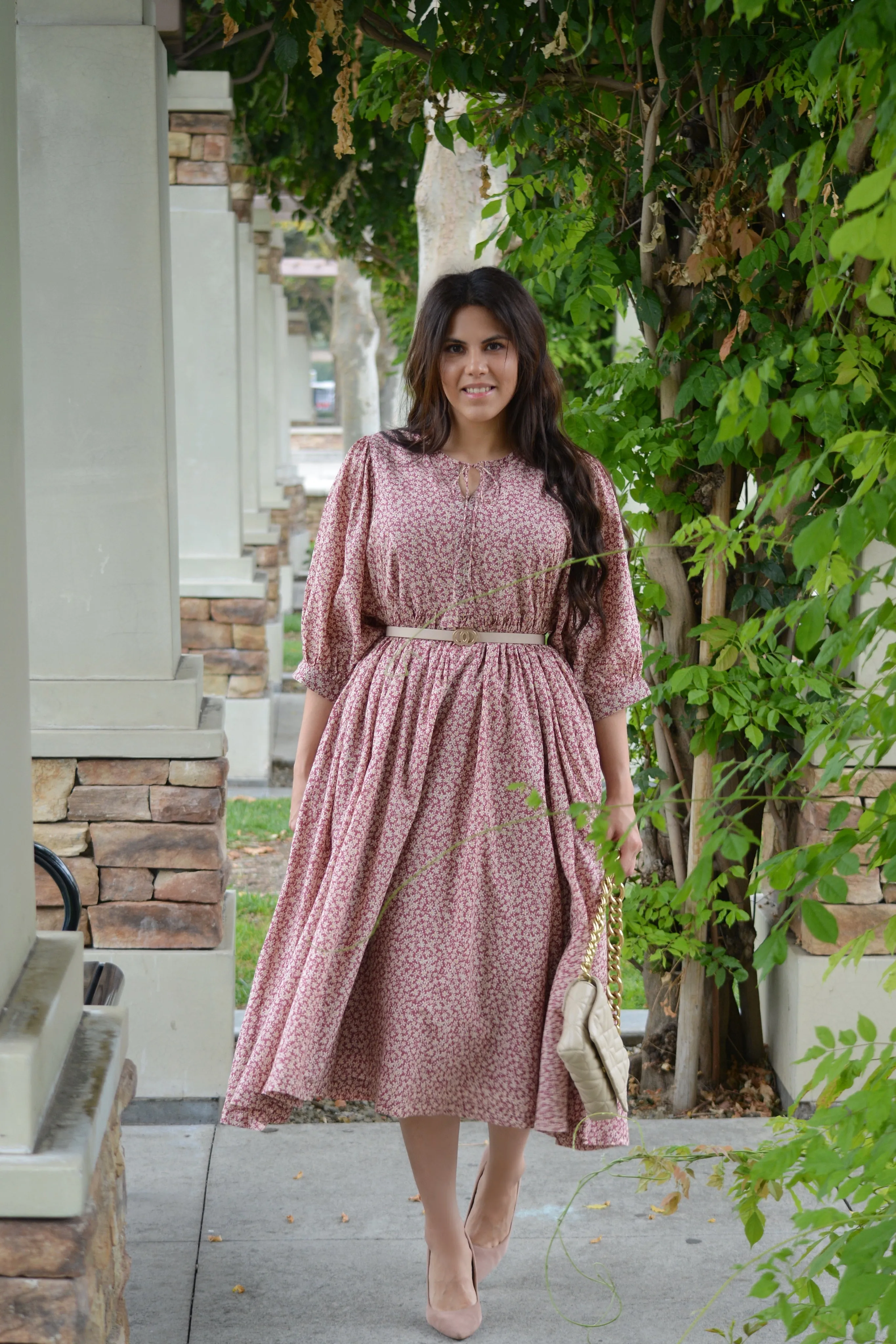 Harper Pink Floral Cotton Dress