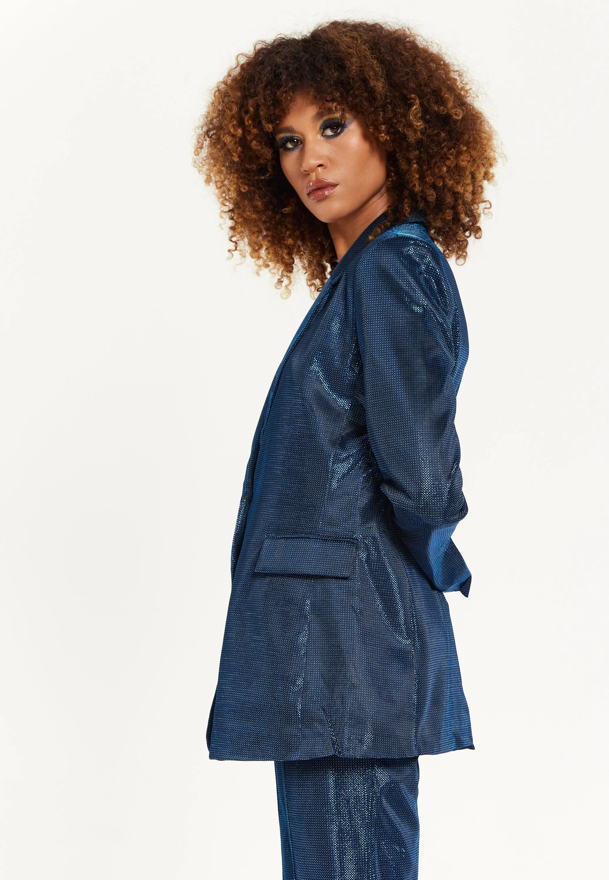 House of Holland Navy Shimmer Blazer