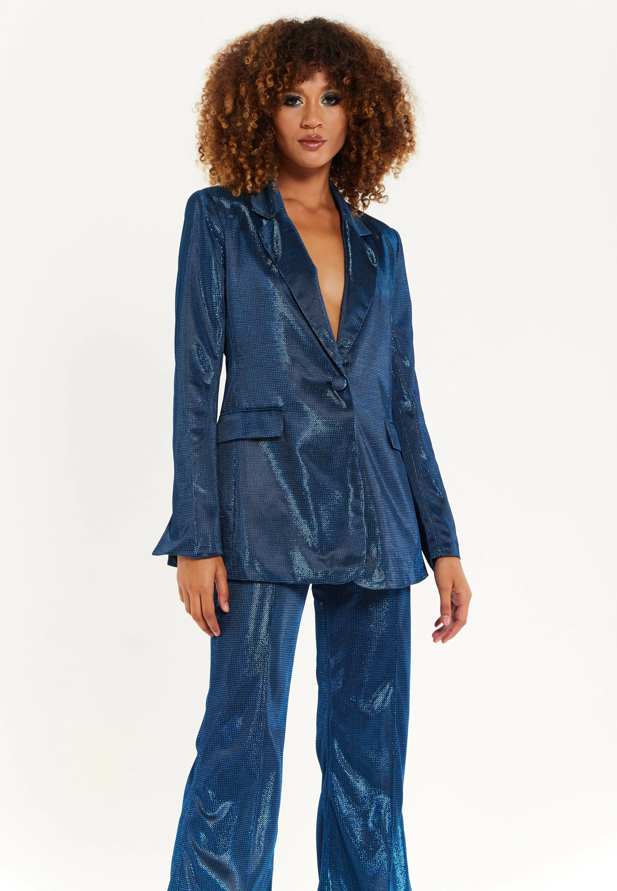 House of Holland Navy Shimmer Blazer
