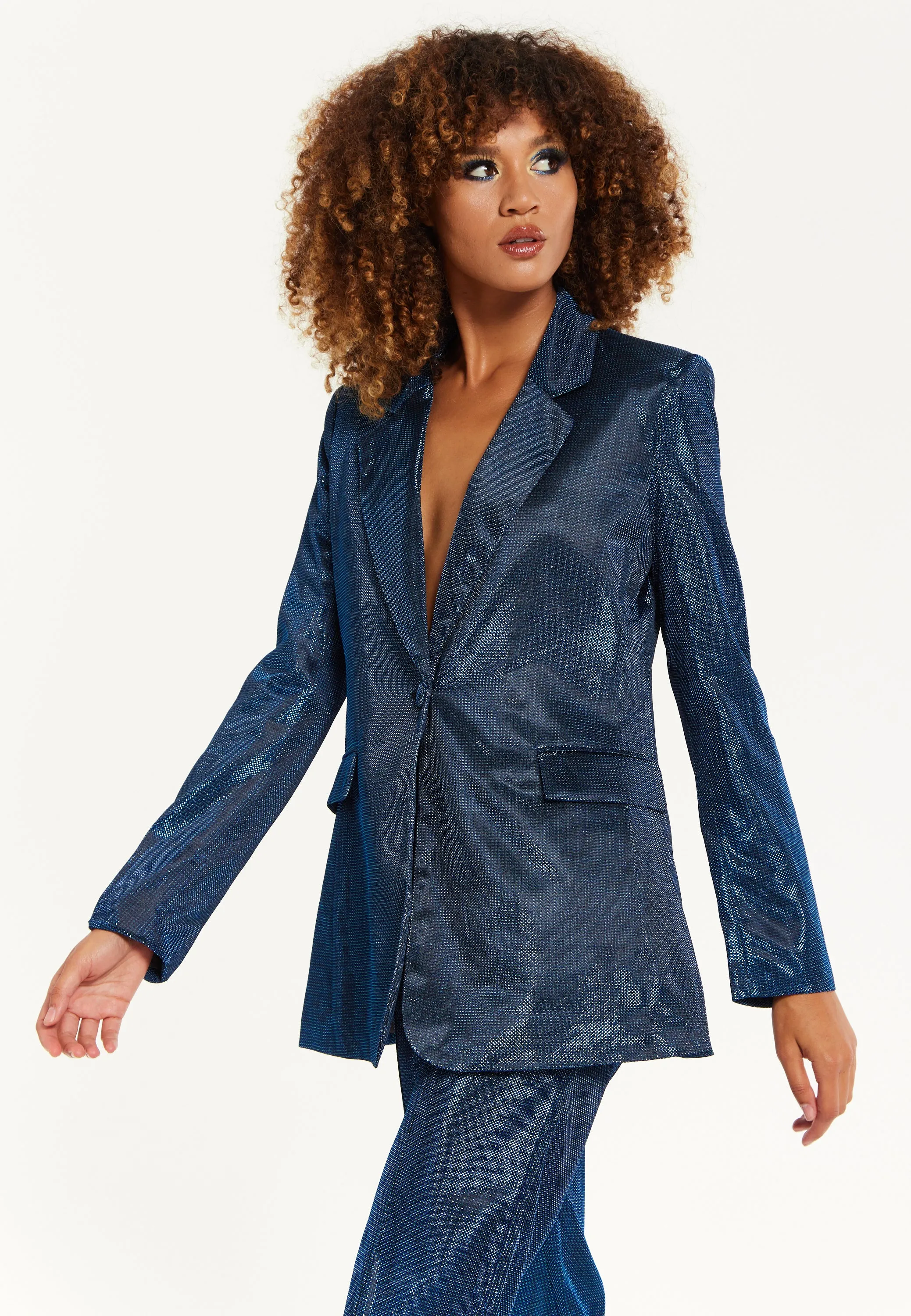 House of Holland Navy Shimmer Blazer