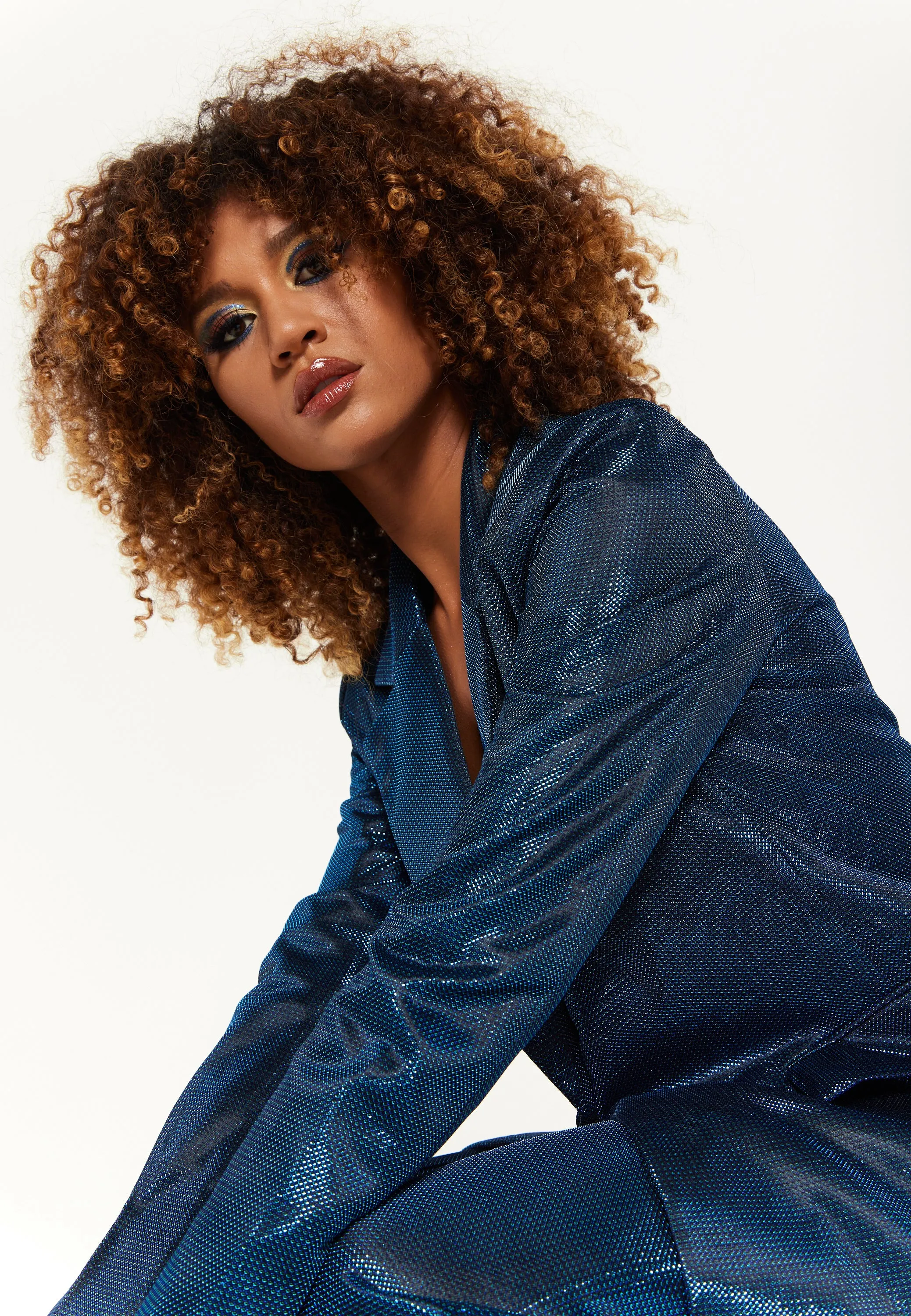 House of Holland Navy Shimmer Blazer