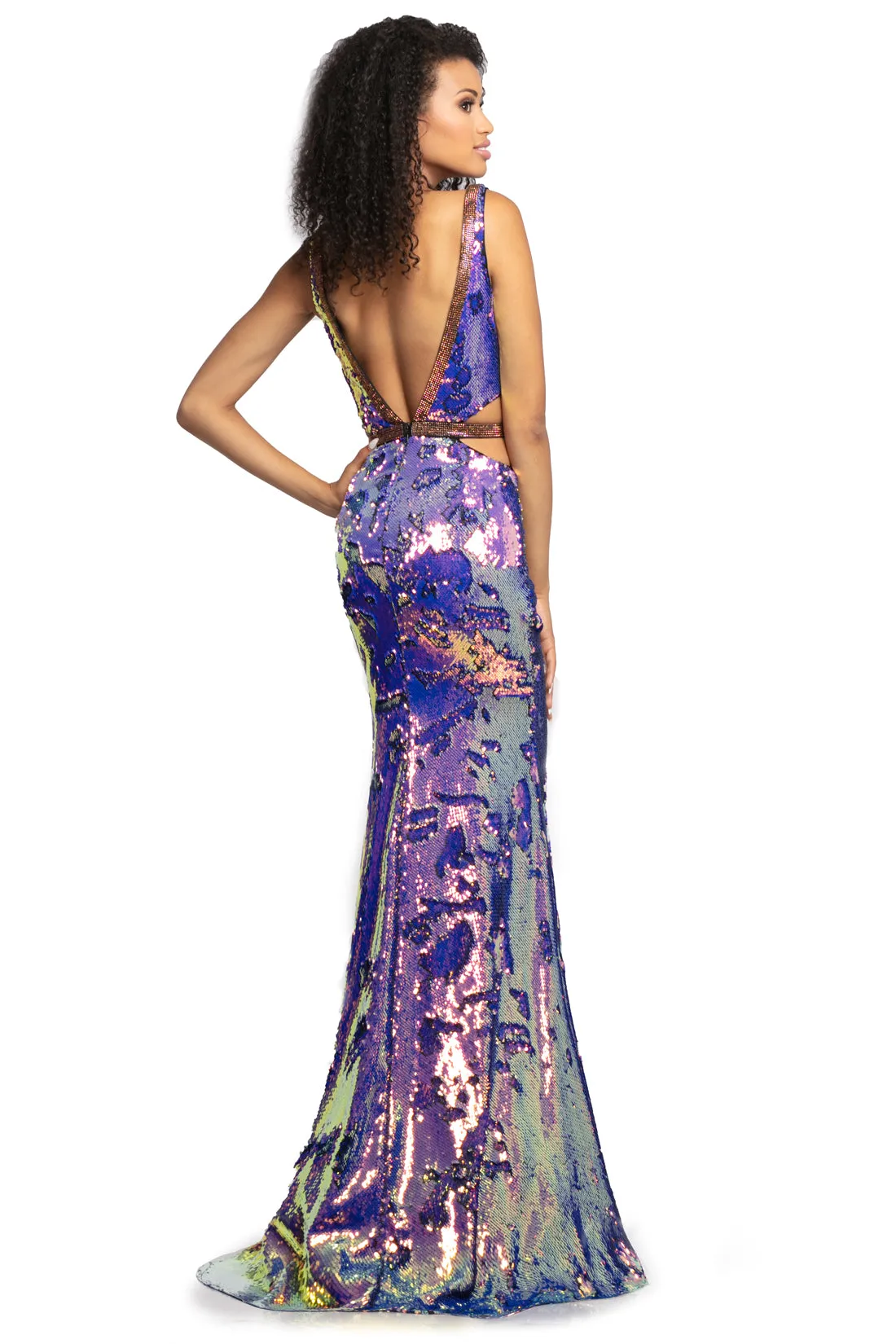 Johnathan Kayne 2092 Size 4 Iridescent Mint Sequin Glitter Prom Dress Pageant Gown Long