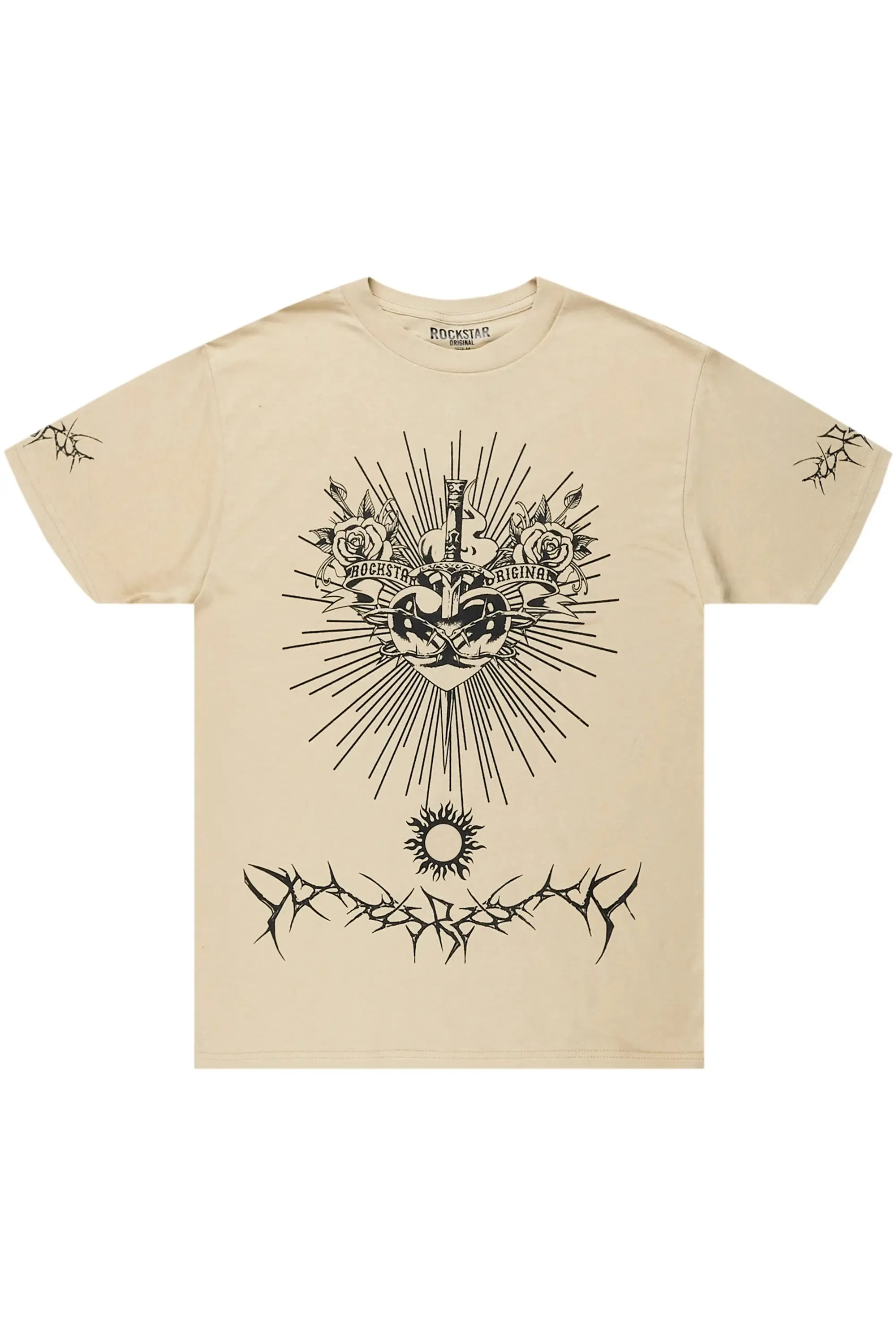 Leander Beige Graphic T-Shirt