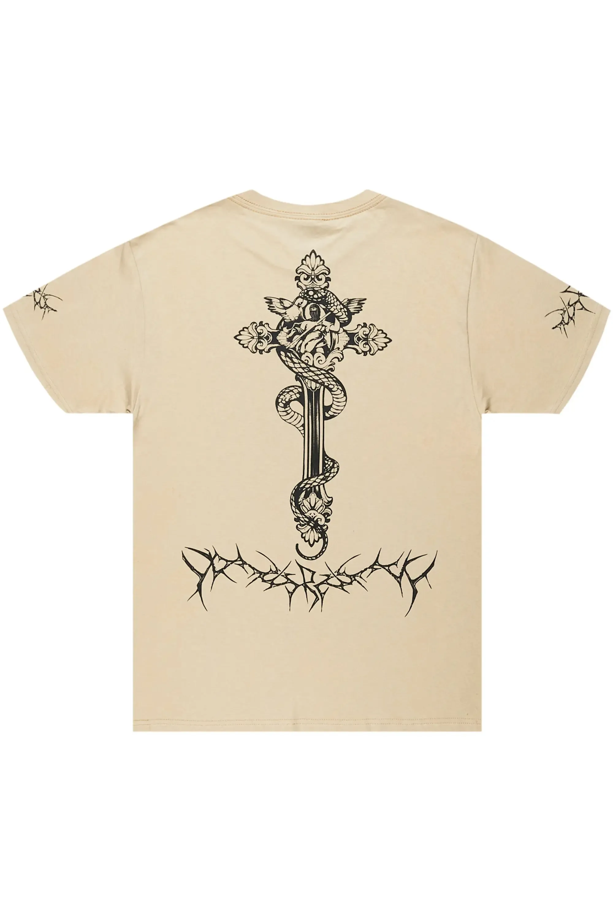 Leander Beige Graphic T-Shirt