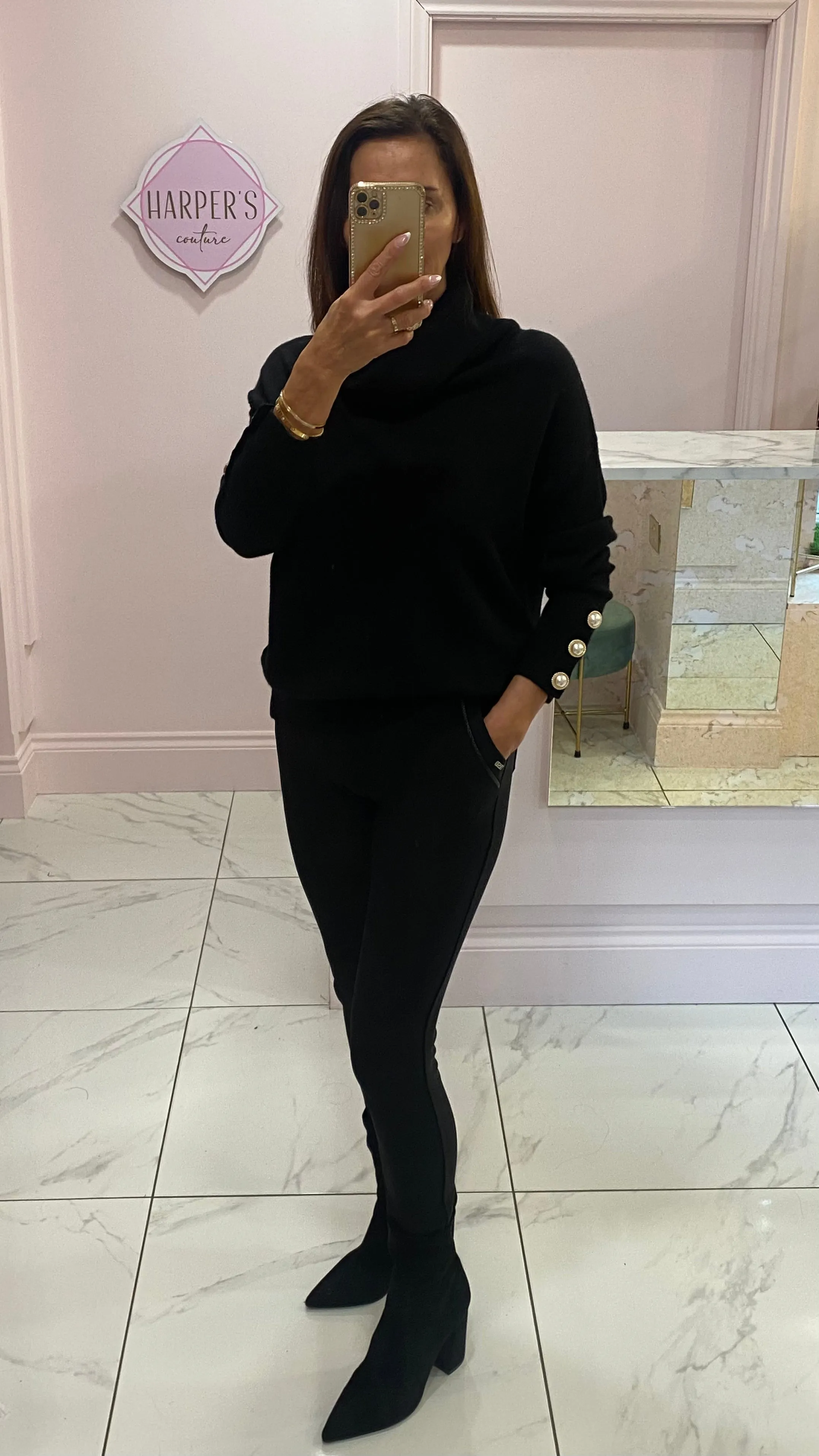 Lianne Super Soft Pearl Button Cuff Knit Jumper