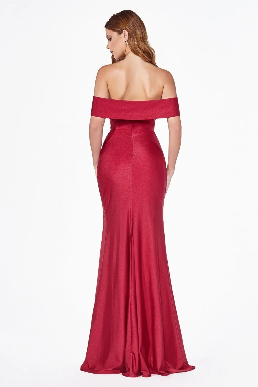 Long Off Shoulder Fitted Dress by Cinderella Divine KV1050