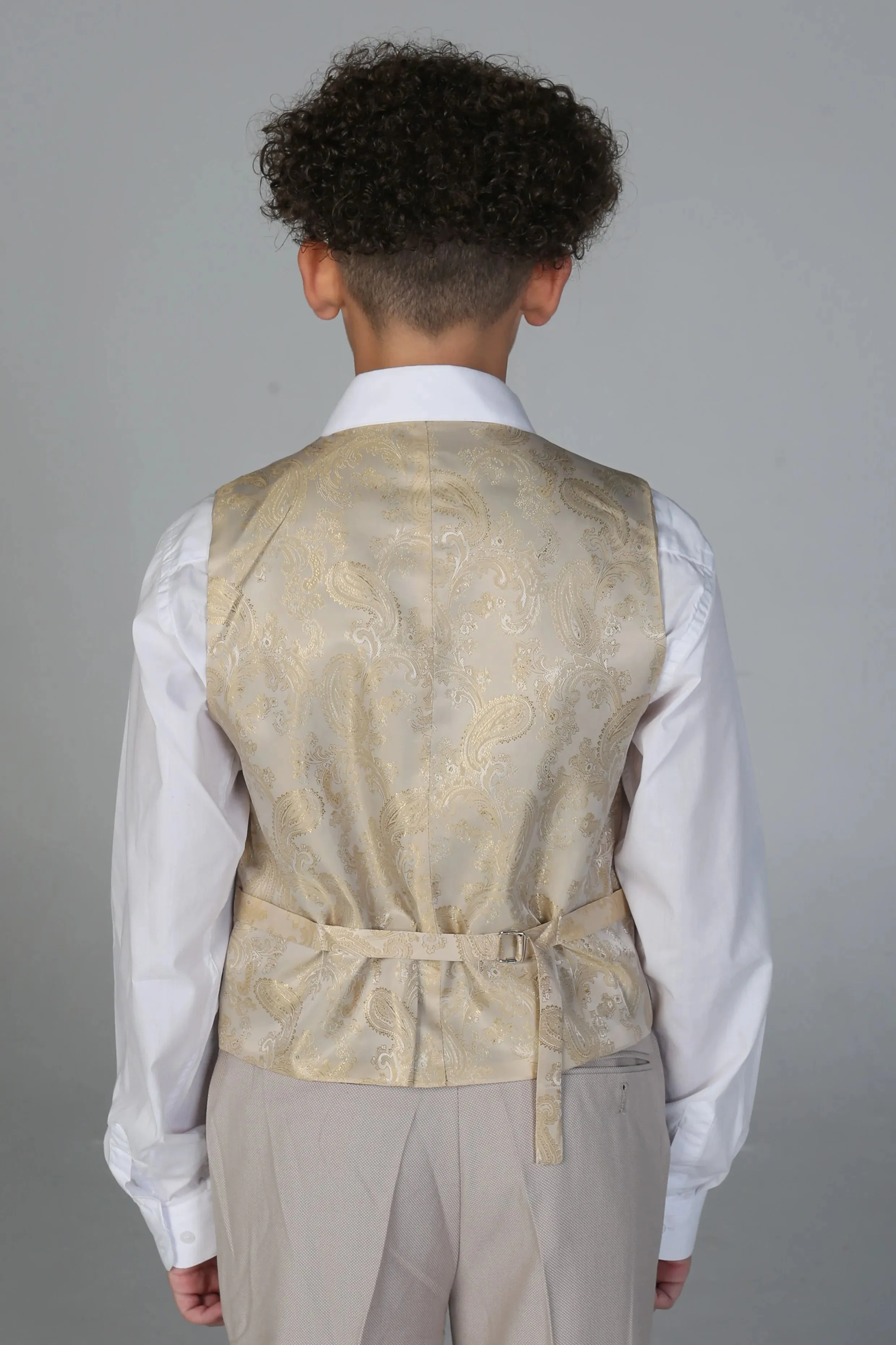 Mayfair - Boys Stone 3 Piece Classic Birdseye Wedding Suit