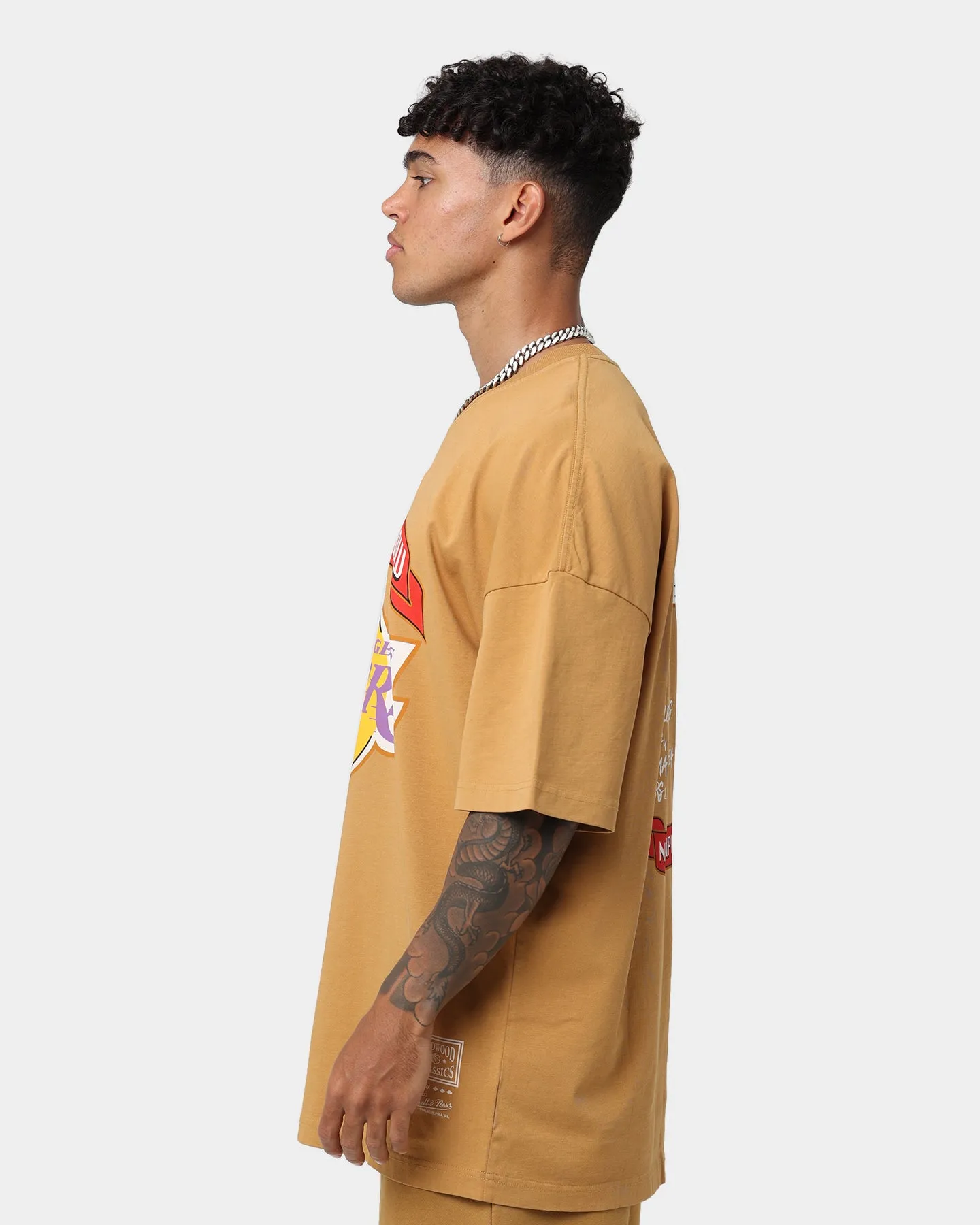 Mitchell & Ness Los Angeles Lakers 3-Peat T-Shirt Bone Brown