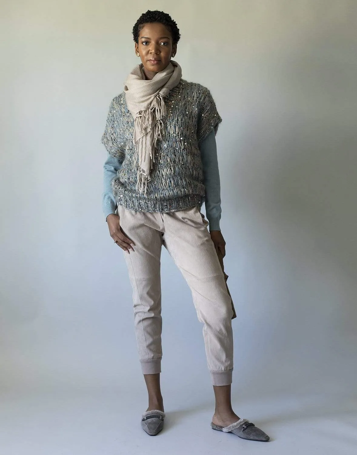 Mohair Short Sleeve Pullover Top