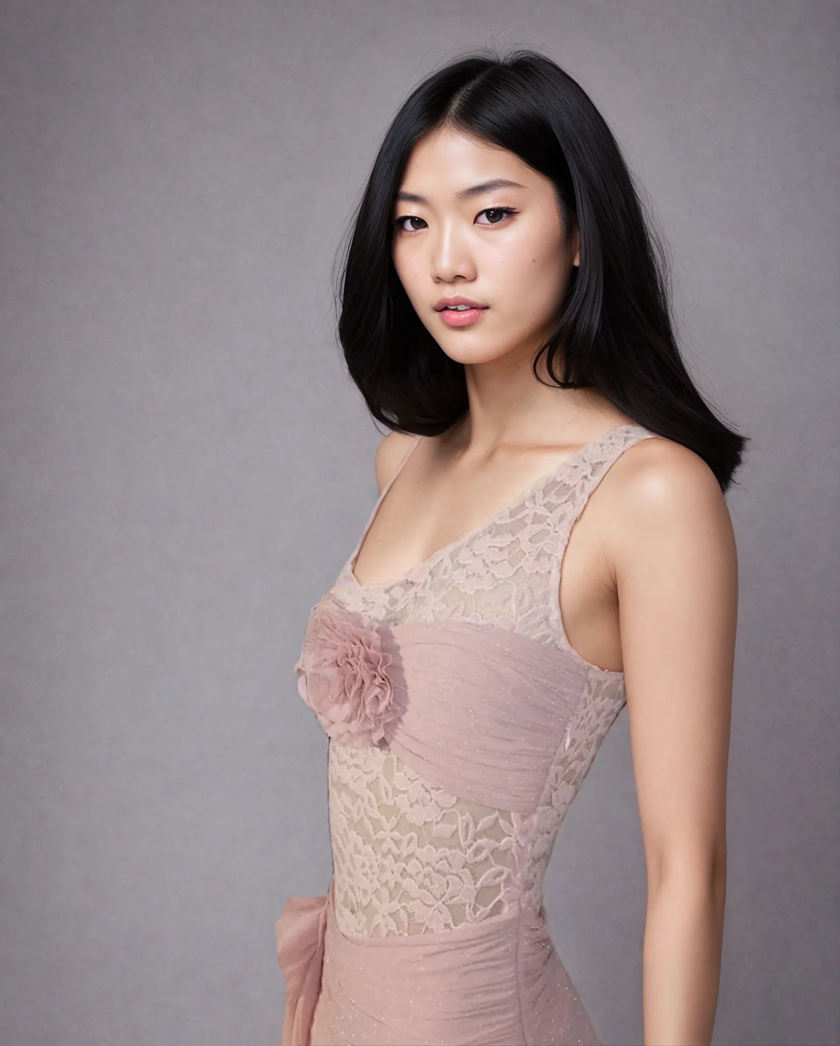 One-Shoulder Lace Overlay Bodycon Dress with Side Tie