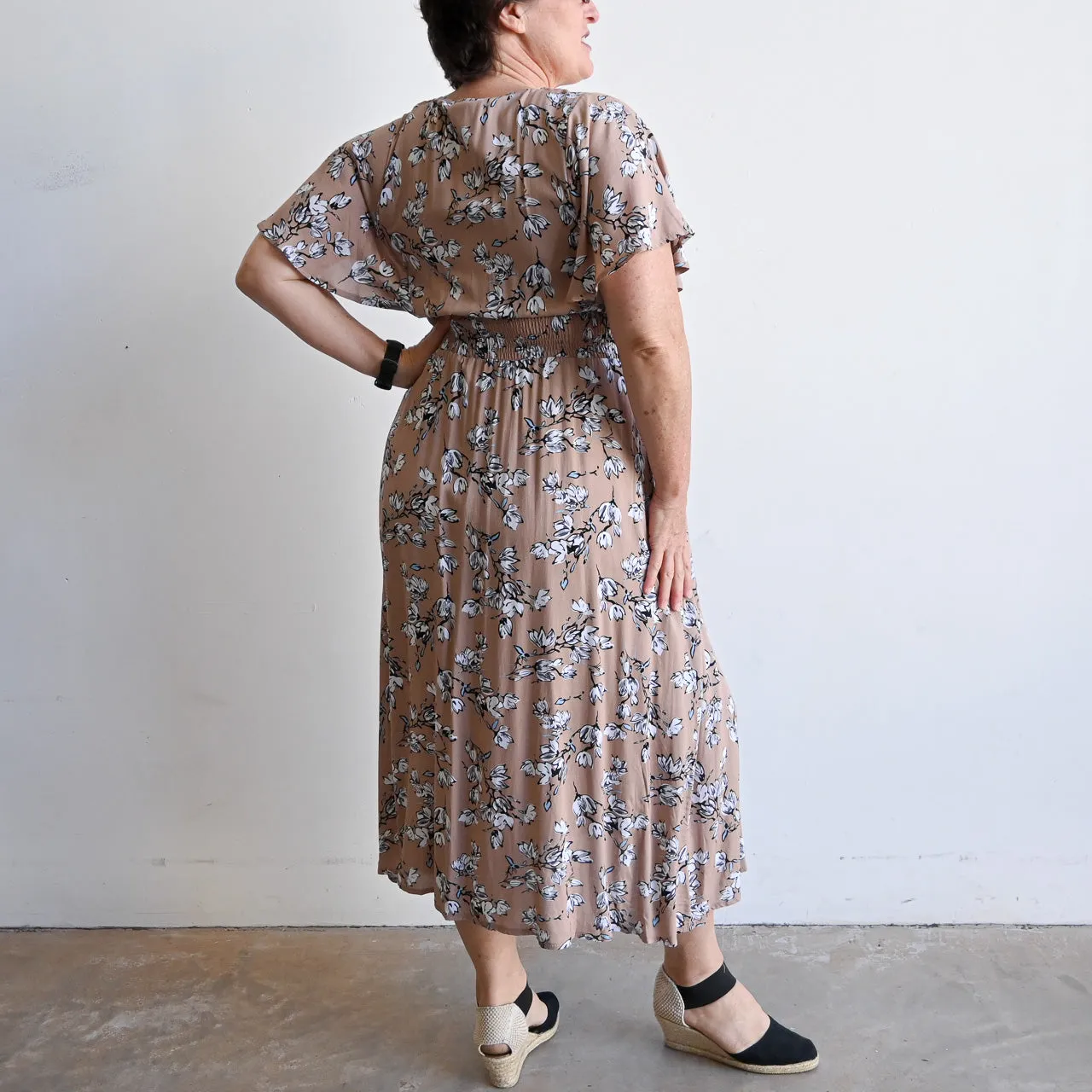 Pretty Woman Dress - Mocha Floral