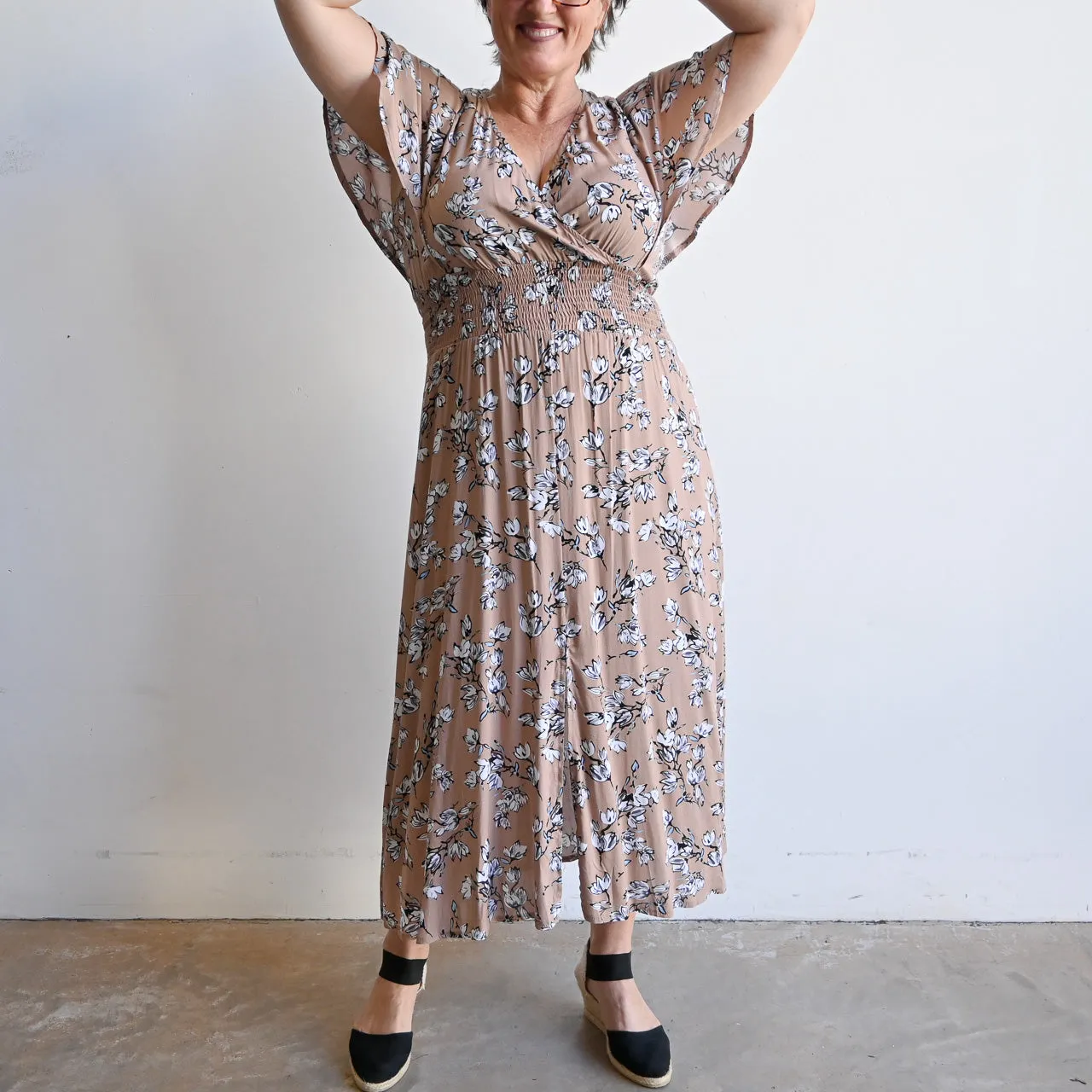 Pretty Woman Dress - Mocha Floral