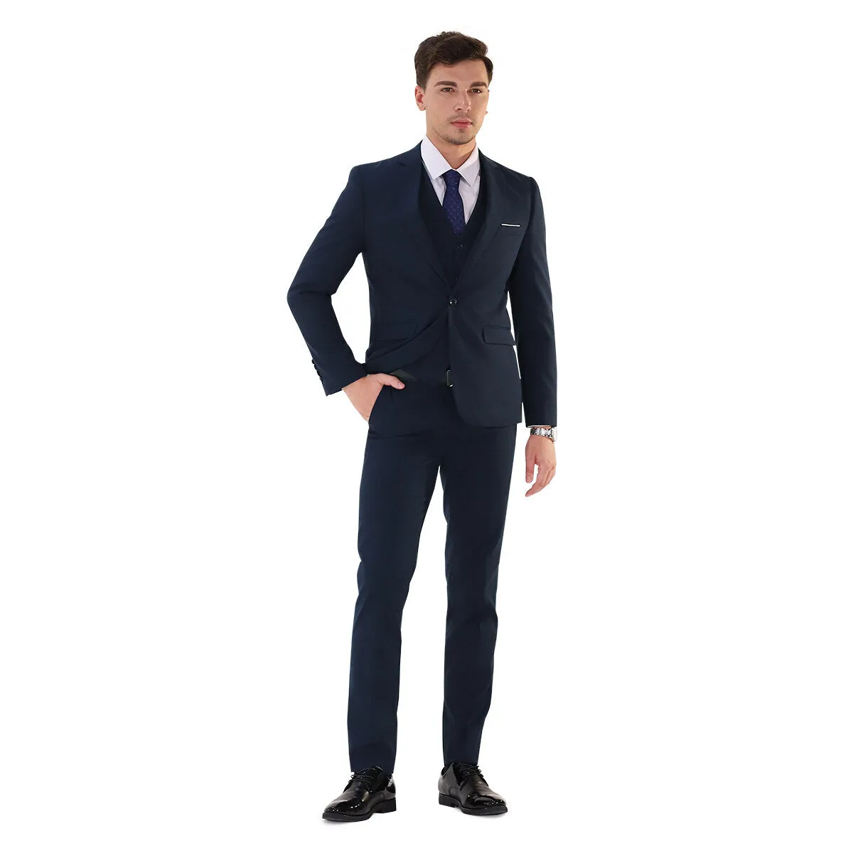 Riviera Blue Slim Fit 3-Piece Suit