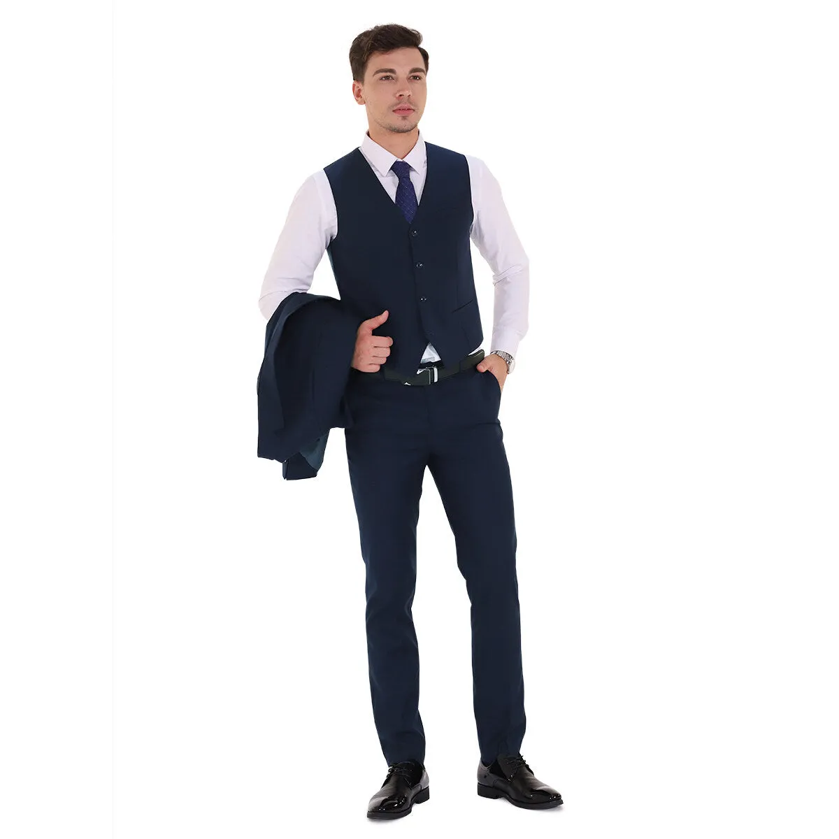 Riviera Blue Slim Fit 3-Piece Suit