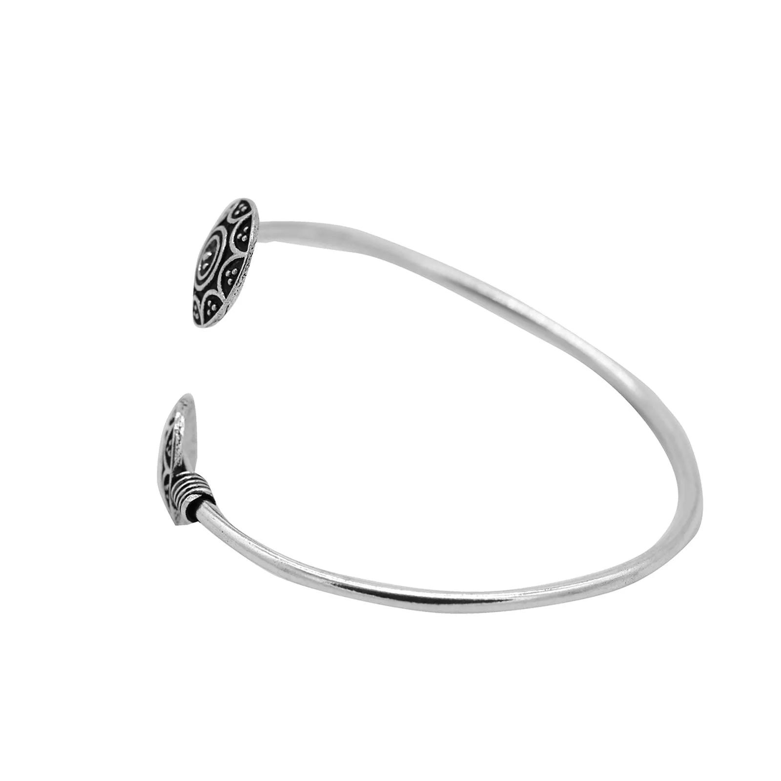 Rudra Circular Silver Oxidized  Bracelet