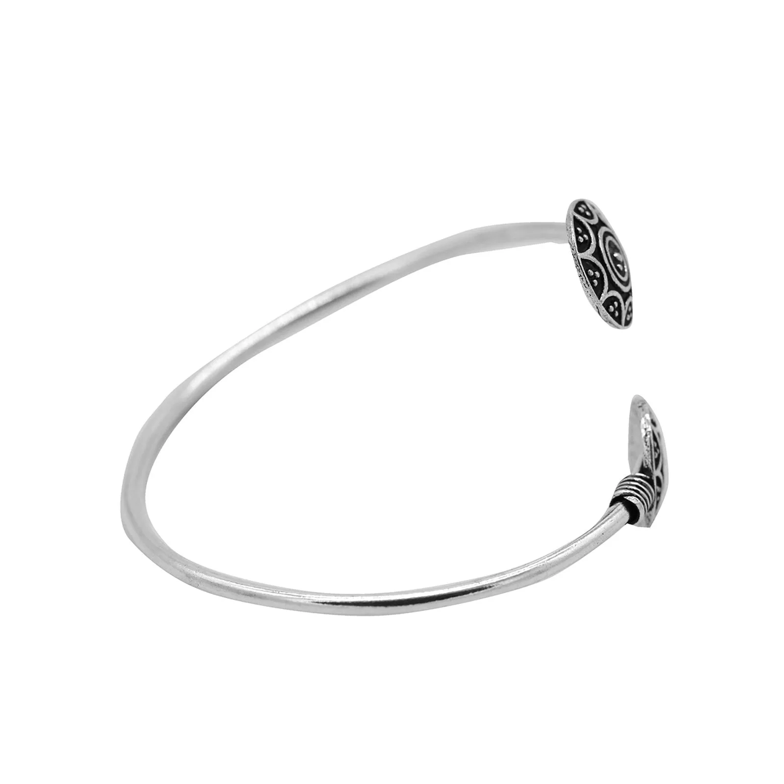 Rudra Circular Silver Oxidized  Bracelet