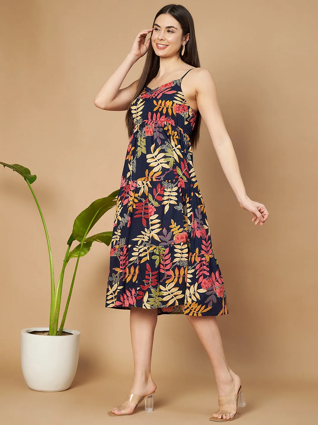 Sleeveless Flared Cotton Dress for Women