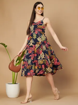 Sleeveless Flared Cotton Dress for Women