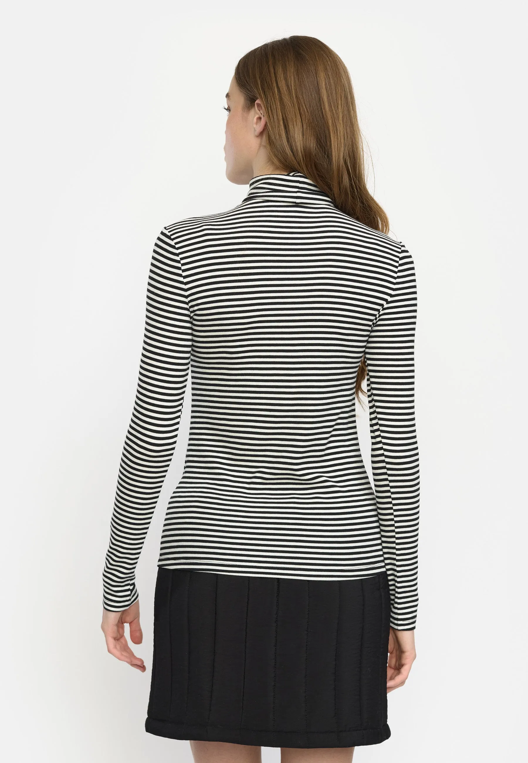 SRFenja Stripe Rollneck Top - Black