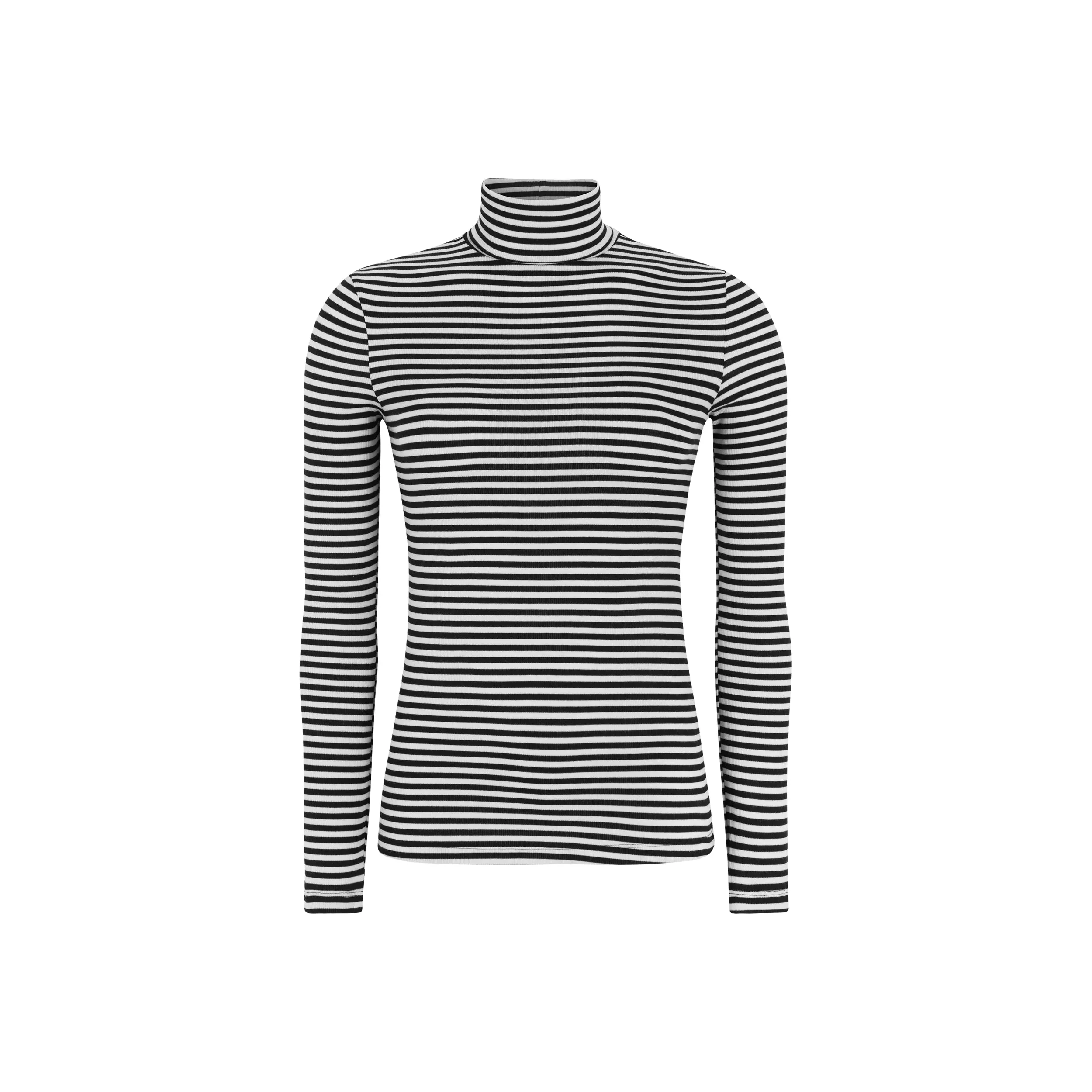 SRFenja Stripe Rollneck Top - Black