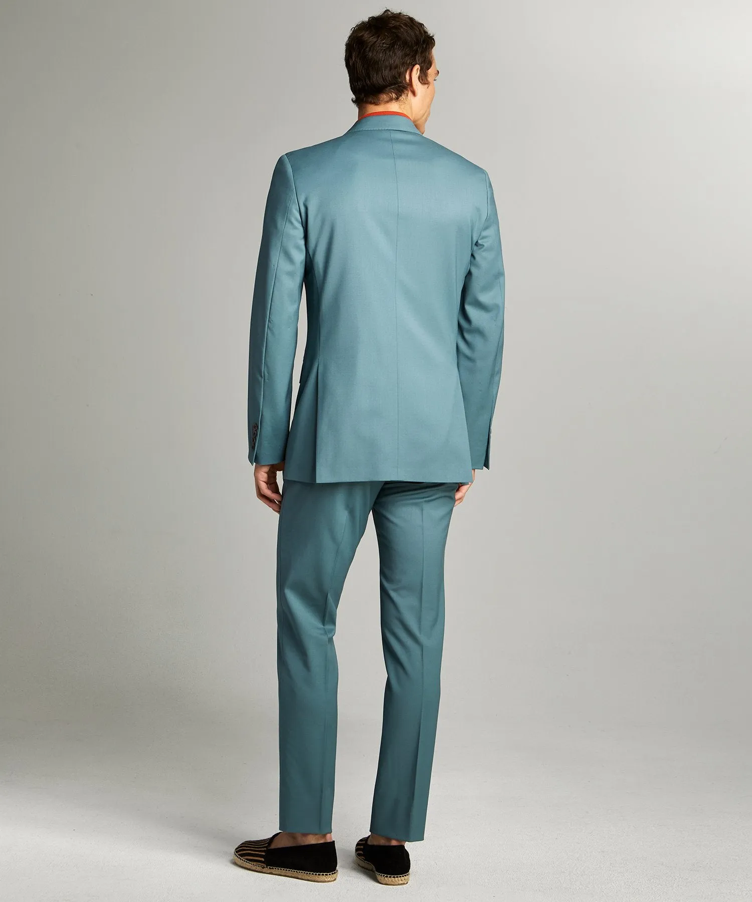 Sutton Wool Gabardine Suit in Aqua