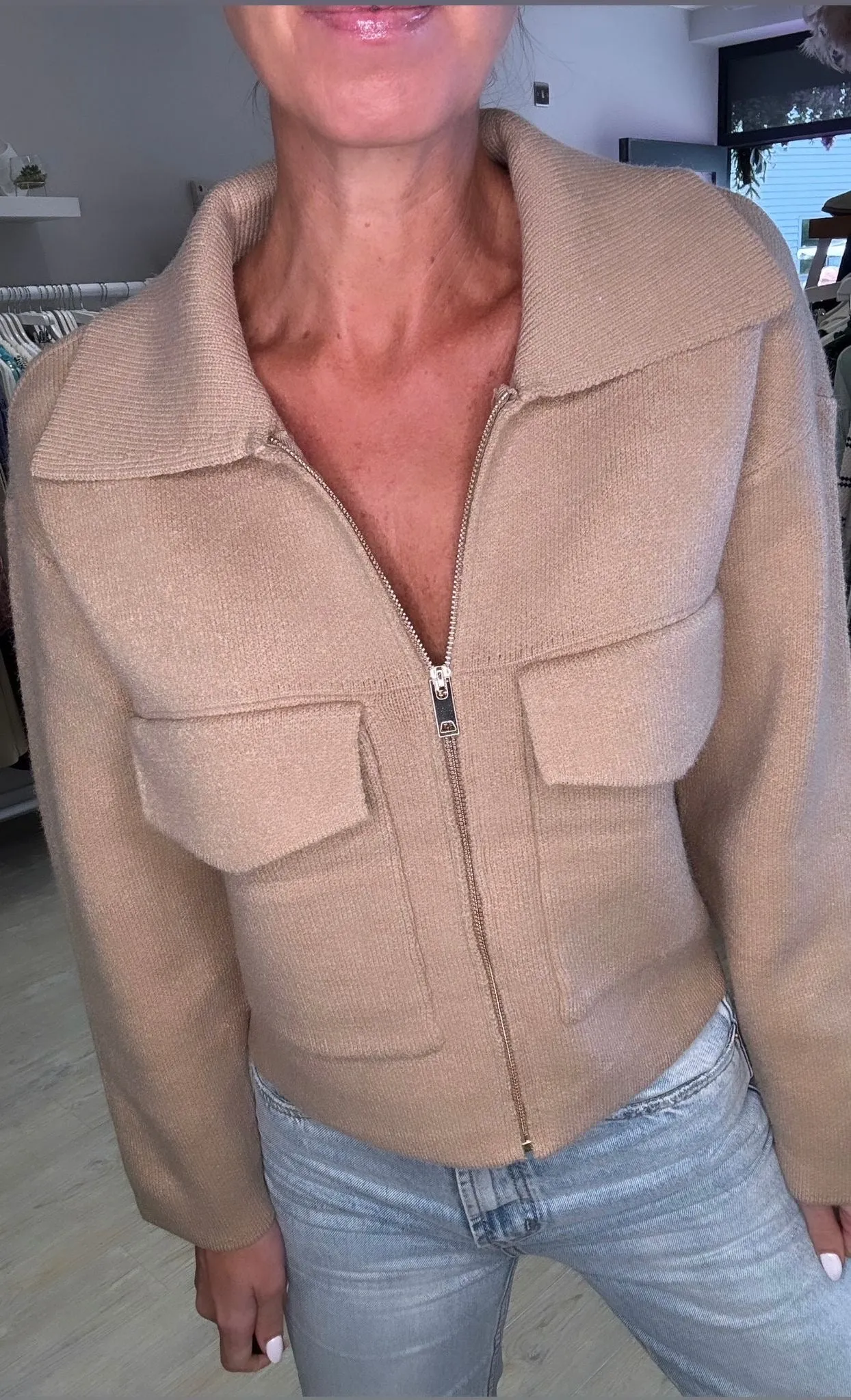 Suzie Zip Collar Knit