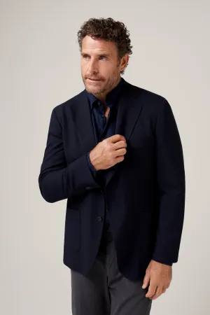 Unconstructed Apollo Hopsack Blazer - Navy