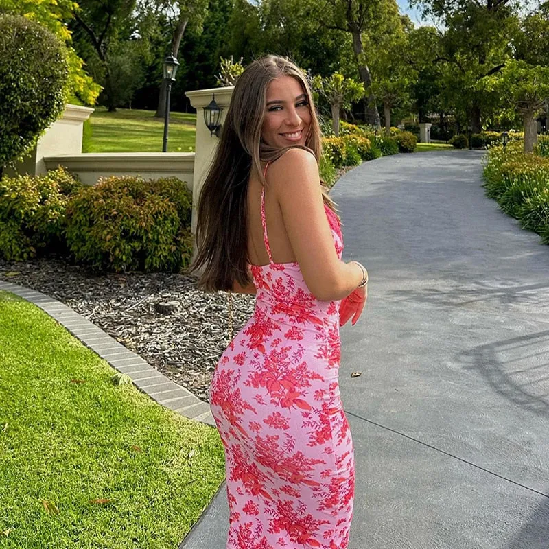 Vvsha Lora Floral Midi Dress